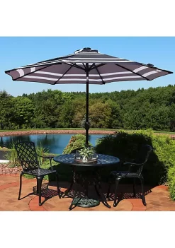 Discount 💯 9 ft Solar Patio Umbrella with Lights, Tilt, and Crank - Navy by Sunnydaze Decor 👍 -Sunnydaze Decor Shop Belk 1327