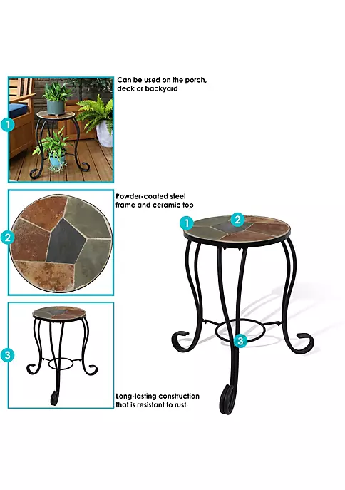 Best reviews of 💯 12.75 in Mosaic Slate Tile Round Patio Side Table Plant Stand by Sunnydaze Decor ❤️ 6 Best reviews of 💯 12.75 in Mosaic Slate Tile Round Patio Side Table Plant Stand by Sunnydaze Decor ❤️ - Image 4