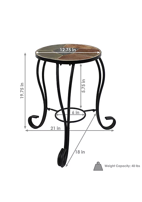 Best reviews of 💯 12.75 in Mosaic Slate Tile Round Patio Side Table Plant Stand by Sunnydaze Decor ❤️ 7 Best reviews of 💯 12.75 in Mosaic Slate Tile Round Patio Side Table Plant Stand by Sunnydaze Decor ❤️ - Image 5