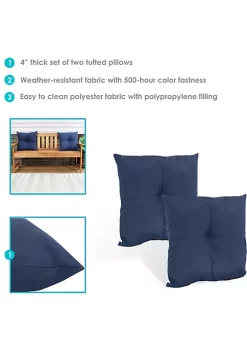 Promo ✨ Sunnydaze 2 Outdoor Tufted Back Cushions - 19 x 19-Inch - Navy by Sunnydaze Decor 🔥 -Sunnydaze Decor Shop Belk 1365