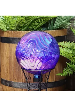 Buy 🧨 Blue Peaceful Waves Rippled Glass Gazing Globe - 10 in by Sunnydaze Decor 🥰