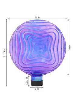 Buy 🧨 Blue Peaceful Waves Rippled Glass Gazing Globe - 10 in by Sunnydaze Decor 🥰 -Sunnydaze Decor Shop Belk 1372