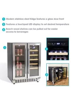 Promo 💯 20-Bottle Stainless Steel Dual Zone Beverage Wine Refrigerator by Sunnydaze Decor 😀 -Sunnydaze Decor Shop Belk 1382