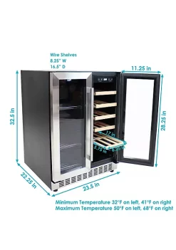 Promo 💯 20-Bottle Stainless Steel Dual Zone Beverage Wine Refrigerator by Sunnydaze Decor 😀 -Sunnydaze Decor Shop Belk 1383