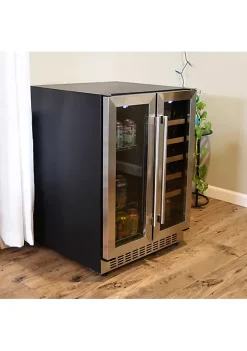 Promo 💯 20-Bottle Stainless Steel Dual Zone Beverage Wine Refrigerator by Sunnydaze Decor 😀 -Sunnydaze Decor Shop Belk 1384