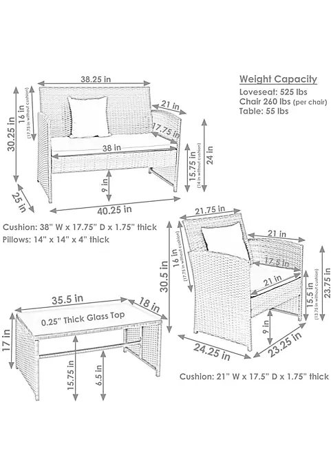 Promo ๐ Ardfield Rattan 4-Piece Patio Furniture Set - Brown and Navy Blue by Sunnydaze Decor ๐ 7 Promo ๐ Ardfield Rattan 4-Piece Patio Furniture Set - Brown and Navy Blue by Sunnydaze Decor ๐ - Image 5