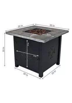 Outlet 🥰 30 in Square MGO Propane Gas Fire Pit Table with Lava Rocks by Sunnydaze Decor ✨ -Sunnydaze Decor Shop Belk 1395