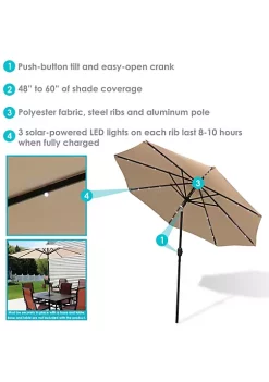 Top 10 🛒 9 ft Solar Aluminum Patio Umbrella with Tilt and Crank - Beige by Sunnydaze Decor ⌛ -Sunnydaze Decor Shop Belk 1406