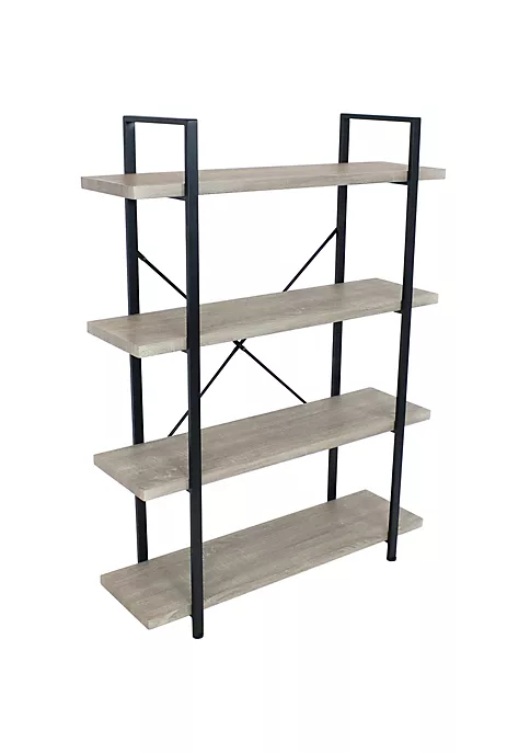 Cheap โค๏ธ 4-Tier Industrial Open-Shelf Bookshelf - Oak Gray by Sunnydaze Decor ๐ฏ 4 Cheap โค๏ธ 4-Tier Industrial Open-Shelf Bookshelf - Oak Gray by Sunnydaze Decor ๐ฏ - Image 2