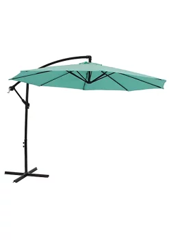 Top 10 🛒 9.5 ft Cantilever Offset Patio Umbrella with Crank - Seafoam by Sunnydaze Decor ✨ -Sunnydaze Decor Shop Belk 1416