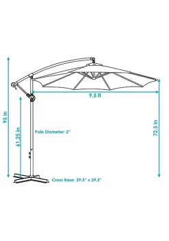 Top 10 🛒 9.5 ft Cantilever Offset Patio Umbrella with Crank - Seafoam by Sunnydaze Decor ✨ -Sunnydaze Decor Shop Belk 1419