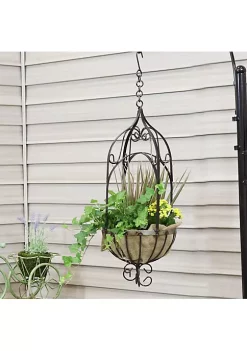 Outlet 🤩 Large Steel Cathedral Hanging Planter Basket - 32.5 in - Brown by Sunnydaze Decor ✔️ -Sunnydaze Decor Shop Belk 1425