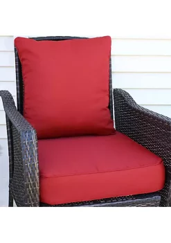 Buy 🤩 Indoor/Outdoor Polyester Back and Seat Cushions - Red by Sunnydaze Decor 😉