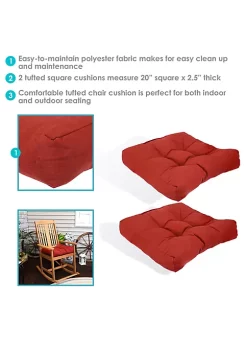 Cheap 😀 Outdoor Square Olefin Tufted Seat Cushions - Brick Red - Set of 2 by Sunnydaze Decor 😀 -Sunnydaze Decor Shop Belk 1447