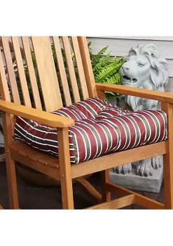 Best deal 🎉 Outdoor Square Tufted Seat Cushion - Red Stripe - Set of 2 by Sunnydaze Decor 🧨 -Sunnydaze Decor Shop Belk 1461