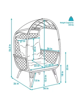 Hot Sale 🧨 Shaded Comfort Wicker Outdoor Basket Chair with Cushion - Beige by Sunnydaze Decor ✔️ -Sunnydaze Decor Shop Belk 1477