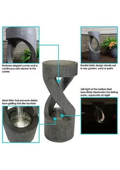 New 🥰 Contemporary Double Helix Water Fountain with LED Lights - 31 in by Sunnydaze Decor 🔔 -Sunnydaze Decor Shop Belk 1487
