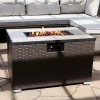 Best Pirce 🎁 32 in Tile Top Resin Wicker Smokeless Propane Gas Fire Pit Table by Sunnydaze Decor 👏