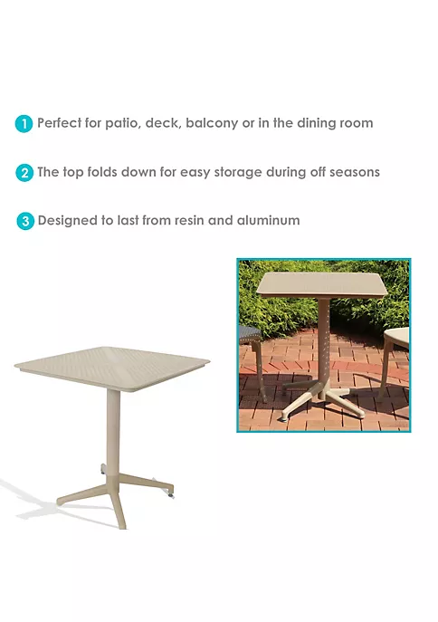 Best Pirce 🔥 Sunnydaze All-Weather Square Foldable Table - Plastic - Coffee by Sunnydaze Decor 🌟 6 Best Pirce 🔥 Sunnydaze All-Weather Square Foldable Table - Plastic - Coffee by Sunnydaze Decor 🌟 - Image 4