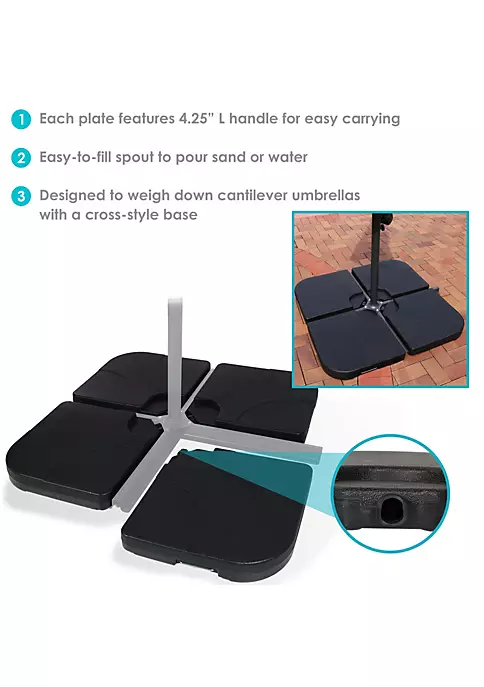Top 10 😀 Sand or Water Square Cantilever Offset Patio Umbrella Base Plates by Sunnydaze Decor 😉 6 Top 10 😀 Sand or Water Square Cantilever Offset Patio Umbrella Base Plates by Sunnydaze Decor 😉 - Image 4