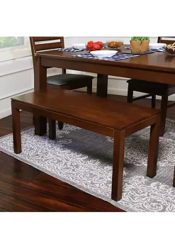 New 🛒 2-Person Wooden Shaker Style Dining Bench - Dark Walnut by Sunnydaze Decor 🎉