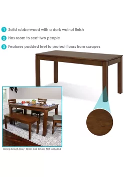 New 🛒 2-Person Wooden Shaker Style Dining Bench - Dark Walnut by Sunnydaze Decor 🎉 -Sunnydaze Decor Shop Belk 1522