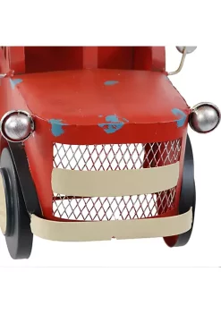 Coupon 🛒 Iron Sheet Rustic Red Truck Convenient Countertop Wine Rack by Sunnydaze Decor ✨ -Sunnydaze Decor Shop Belk 1527