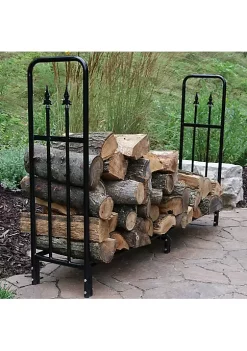 Discount 🤩 6 ft Decorative Steel Firewood Log Rack - Black by Sunnydaze Decor 🎁