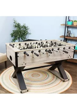 Promo 🎉 Delano 54.5 in Foosball Table with Distressed Wood Look by Sunnydaze Decor 🎉 -Sunnydaze Decor Shop Belk 1571