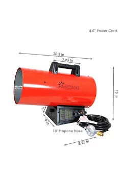 Hot Sale 🧨 125,000 BTU Steel Forced Air Propane Heater with Auto Shut Off by Sunnydaze Decor 👏 -Sunnydaze Decor Shop Belk 1586