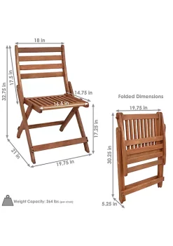 Best Pirce 🔥 Meranti Wood Folding Patio Bistro Dining Chair - Set of 2 by Sunnydaze Decor 🎉 -Sunnydaze Decor Shop Belk 1591