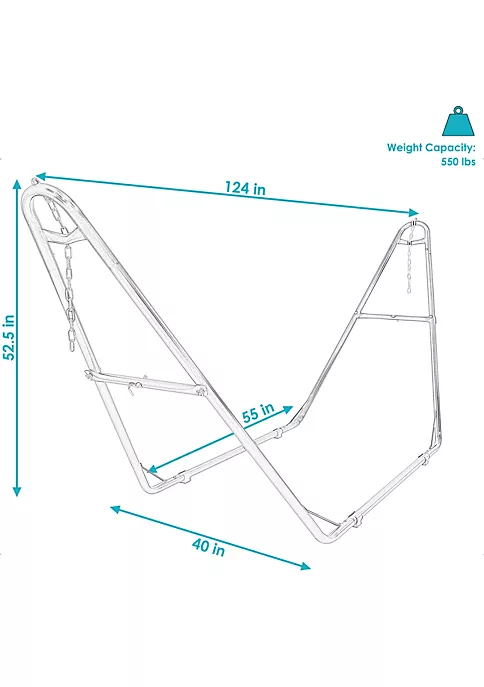 New 🔔 Powder-Coated Steel Universal Hammock Stand - Blue - 124 in by Sunnydaze Decor 🤩 7 New 🔔 Powder-Coated Steel Universal Hammock Stand - Blue - 124 in by Sunnydaze Decor 🤩 - Image 5