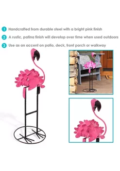 Outlet ❤️ Sunnydaze Indoor/Outdoor Metal Flamingo Yard Art Statue - 24-Inch by Sunnydaze Decor 🌟 -Sunnydaze Decor Shop Belk 1635