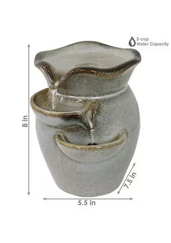 Brand new ⌛ Cascading Side Tiers Ceramic Indoor Water Fountain - 8 in by Sunnydaze Decor ❤️ -Sunnydaze Decor Shop Belk 1654
