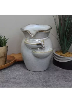 Brand new ⌛ Cascading Side Tiers Ceramic Indoor Water Fountain - 8 in by Sunnydaze Decor ❤️ -Sunnydaze Decor Shop Belk 1655