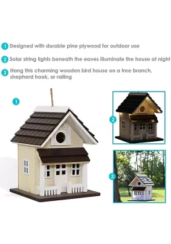 Best Pirce โค๏ธ 9.25 in Wooden Cozy Home Birdhouse with Solar LED Light - Cream by Sunnydaze Decor ๐ 11 Best Pirce โค๏ธ 9.25 in Wooden Cozy Home Birdhouse with Solar LED Light - Cream by Sunnydaze Decor ๐ -Sunnydaze Decor Shop Belk 1659