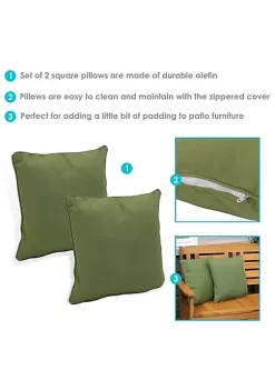 New 😍 Indoor/Outdoor Square Olefin Throw Pillow - 16 in - Dark Green by Sunnydaze Decor 😍 -Sunnydaze Decor Shop Belk 1665