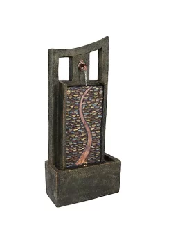 Coupon 😉 Modern Road Outdoor Garden Water Fountain with LED Lights - 39 in by Sunnydaze Decor ⌛ -Sunnydaze Decor Shop Belk 1699