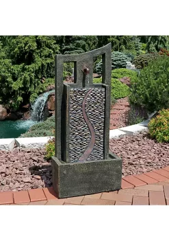 Coupon 😉 Modern Road Outdoor Garden Water Fountain with LED Lights - 39 in by Sunnydaze Decor ⌛ -Sunnydaze Decor Shop Belk 1702