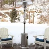 New ✔️ Outdoor Patio Heater with Drink Shelf, Wheels, and Cover - 7-Foot - Stainless Steel by Sunnydaze Decor 👍 -Sunnydaze Decor Shop Belk 1703
