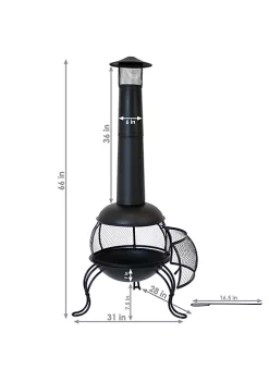 Flash Sale ✨ Steel Wood Burning Chiminea with Rain Cap - Black - 66 in by Sunnydaze Decor 🌟 -Sunnydaze Decor Shop Belk 1715
