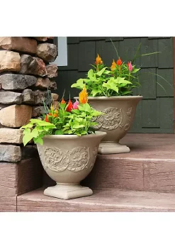 Cheap 😉 13 in Darcy Dual-Wall Polyresin Planter - Beige - Set of 4 by Sunnydaze Decor 👍 -Sunnydaze Decor Shop Belk 1728