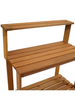 Hot Sale 🥰 Meranti Wooden Outdoor Potting Bench with Teak Oil Finish - 42 in by Sunnydaze Decor 💯 -Sunnydaze Decor Shop Belk 1731