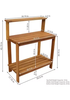 Hot Sale 🥰 Meranti Wooden Outdoor Potting Bench with Teak Oil Finish - 42 in by Sunnydaze Decor 💯 -Sunnydaze Decor Shop Belk 1732