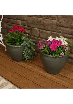 Deals 🎉 12 in Chalet Glazed Ceramic Planter - Gray - Set of 2 by Sunnydaze Decor 🥰 -Sunnydaze Decor Shop Belk 1739