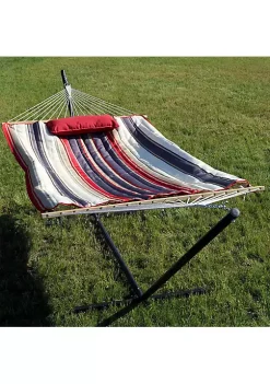 Wholesale ❤️ Large Rope Hammock with Steel Stand and Pad/Pillow - Modern Lines by Sunnydaze Decor 👍