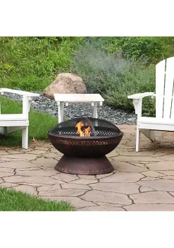 Wholesale 🎉 25 in Chalice Steel Fire Pit with Spark Screen - Copper by Sunnydaze Decor 🎁 -Sunnydaze Decor Shop Belk 1750