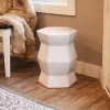 Budget ✔️ 17.25 in Moderno Geometric Glaze Ceramic Garden Stool - White by Sunnydaze Decor 🔥 -Sunnydaze Decor Shop Belk 1751