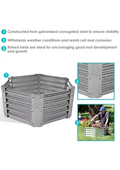 Hot Sale 😍 Corrugated Steel Hexagon Raised Garden Bed - Gray - 40 in by Sunnydaze Decor 🥰 -Sunnydaze Decor Shop Belk 177