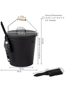 Top 10 😀 Powder-Coated Steel Fireplace Ash Bucket with Lid, Shovel, Brush by Sunnydaze Decor 🧨 -Sunnydaze Decor Shop Belk 1785